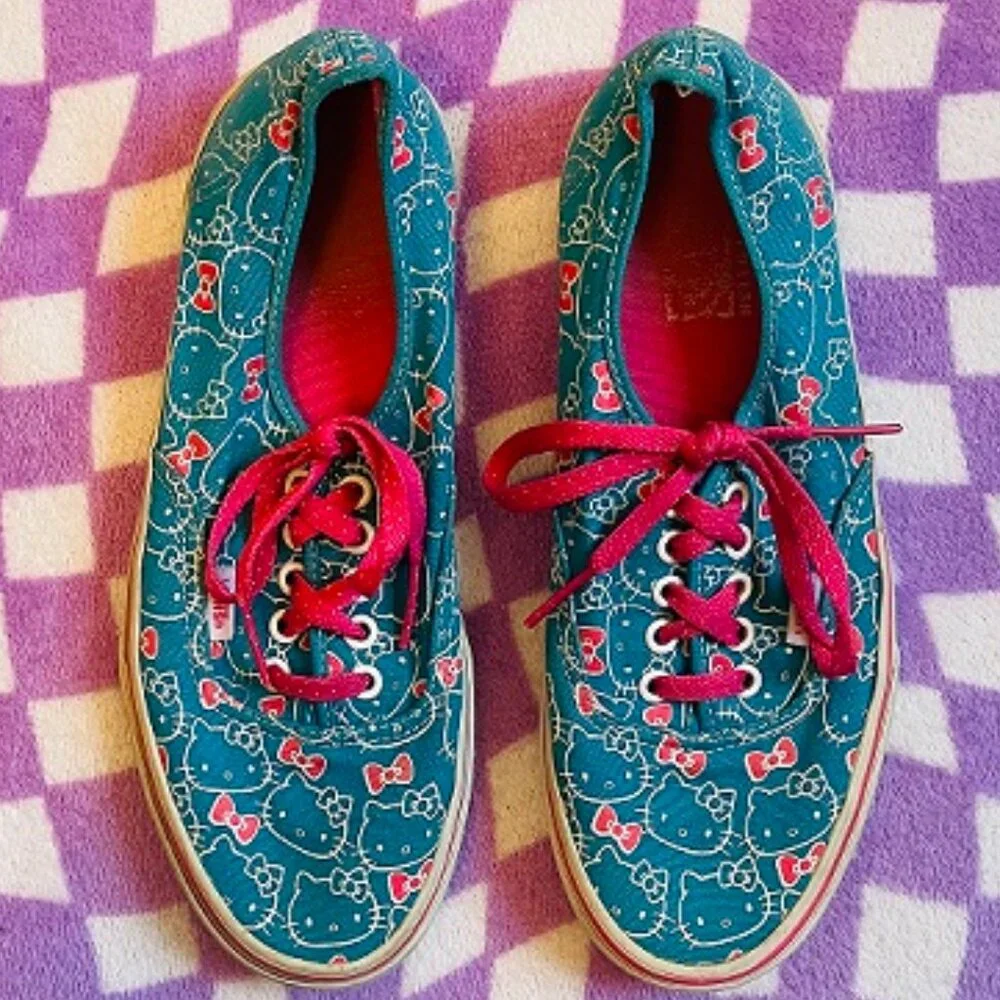 blue & pink Hello Kitty Vans size 9
